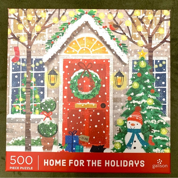 NEW Galison HOME FOR THE HOLIDAYS 500 piece puzzle Christmas winter - Picture 1 of 3
